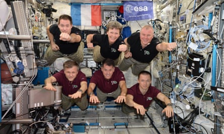 ESA astronaut Thomas Pesquet, Nasa astronauts Shane Kimbrough and Peggy Whitson and cosmonauts Oleg Novitsky, Andrei Borisenko and Sergei Ryzhikov aboard the International Space Station