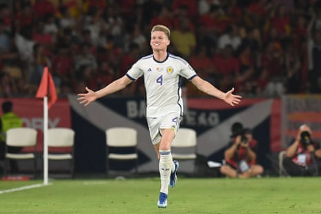 Scott McTominay celebrates scoring a goal
