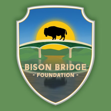 Bison Bridge foundation logo shows bison silhouette on bridge