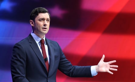 Georgia's Democratic Senator Jon Ossoff answers questions during Thursday’s debate with Republican candidate Mike Collins.