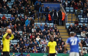 Leicester City fans leaving the game early.