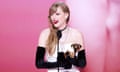 The 66th Annual Grammy Awards<br>LOS ANGELES - FEBRUARY 4: Taylor Swift receives the award for Best Pop Vocal Album at The 66th Annual Grammy Awards, airing live from Crypto.com Arena in Los Angeles, California, Sunday, Feb. 4 (8:00-11:30 PM, live ET/5:00-8:30 PM, live PT) on the CBS Television Network. (Photo by Sonja Flemming/CBS via Getty Images)