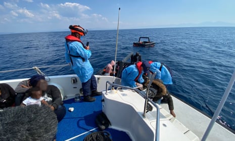 The Turkish coastguard pick up refugees cast adrift on lifeboats from Samos in the incident last September.