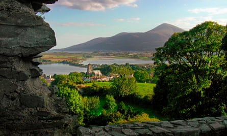 The Mourne Mountains seen from Dundrum Castle.