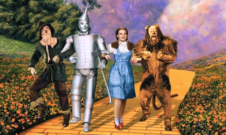 Ray Bolger, Jack Haley, Judy Garland & Bert Lahr in the Wizard of Oz.