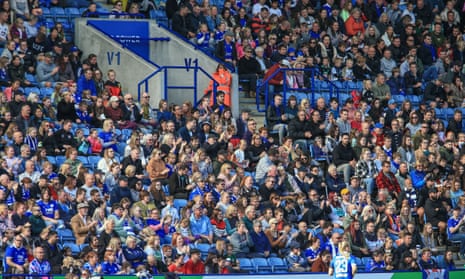 Leicester supporters during the WSL match against Tottenham Hotspur at the King Power Stadium on Sunday.