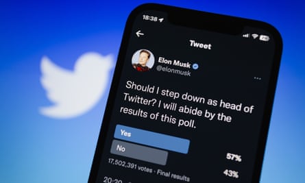 A majority of Twitter users voted for Musk to step down as chief executive