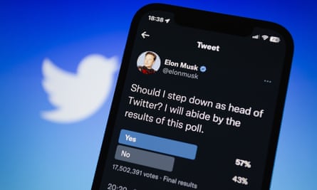 Une majorité d'utilisateurs de Twitter ont voté pour que Musk démissionne de son poste de directeur général