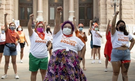 Protesters campaign against the six-week abortion ban at the Capitol in Austin, Texas.