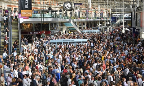 Slow train to nowhere: commuters at London’s Waterloo station.