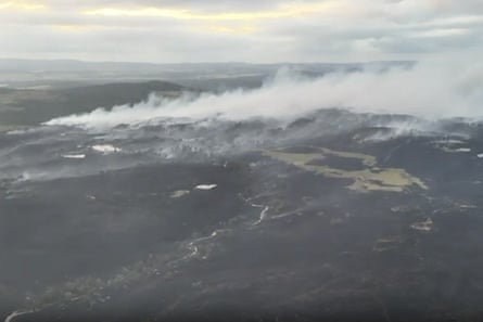 Smoke from a wildfire rises in the Cairngorms.