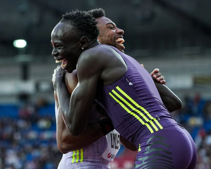 Gout Gout flies home for third in rarely-contested 150m behind US great Noah Lyles