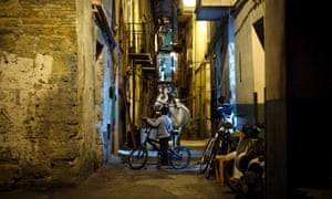 Children look after a horse in the Ballarò neighbourhood of Palermo