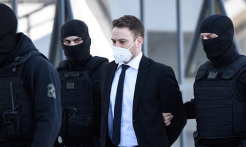 Babis Anagnostopoulos arriving at court.