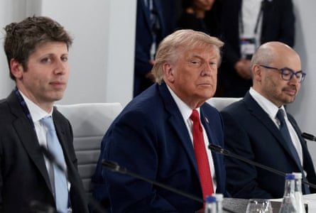 Donald Trump appears at the 2026 G7 with Sam Altman and Google DeepMind CEO Demis Hassabis.