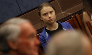Greta Thunberg attends a Senate climate change task force meeting in Washington DC.