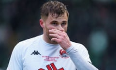 David Goodwillie during Clyde’s game against Celtic in February 2020.