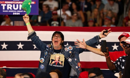 Trump supporters at a rally in Erie, Pennsylvania on Saturday.