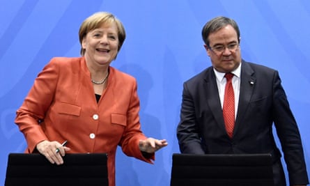 Armin Laschet with Angela Merkel in 2017.