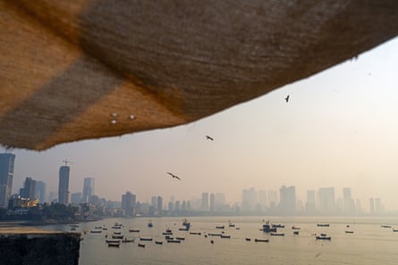 Buildings shrouded in smog in Mumbai, India, in January 2025.