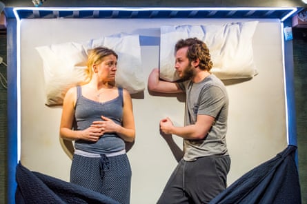 Genevieve Barr with Arthur Hughes in The Solid Life of Sugar Water at the National Theatre in 2016.