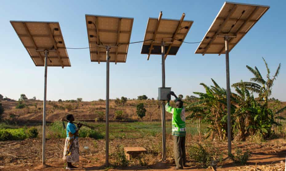 Solar powered water pump in Malawi