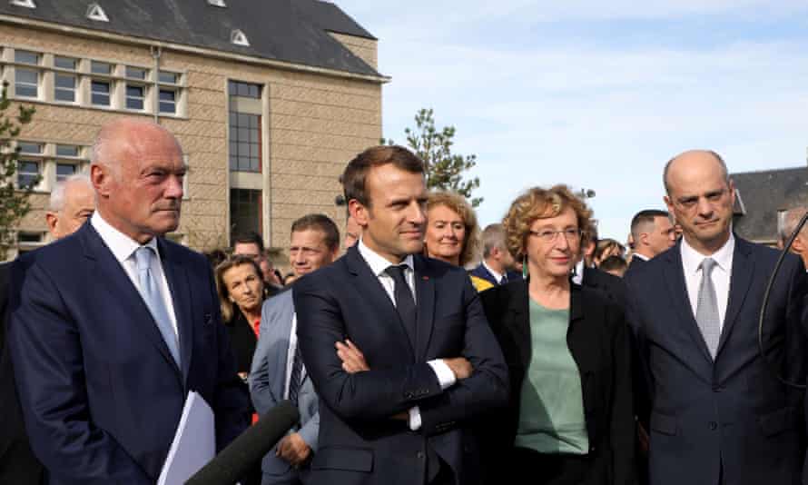 Emmanuel Macron during a visit to Égletons