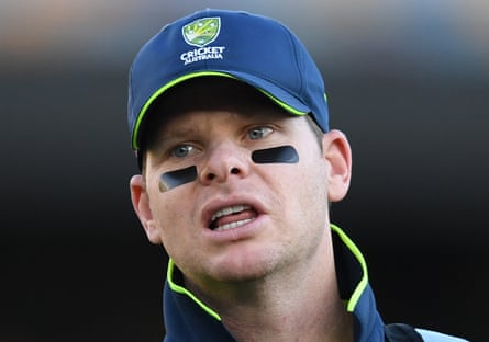 Steve Smith with “eye blacks” in the nets to prepare for conditions in the Brisbane Test