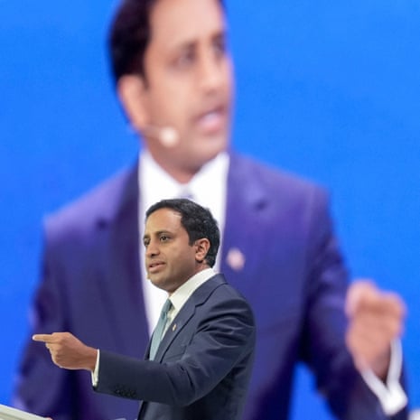 Zia Yusuf speaks during the Reform UK national conference.