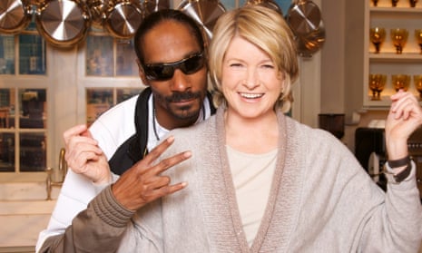 Snoop Dogg with Martha Stewart on their cookery show.
