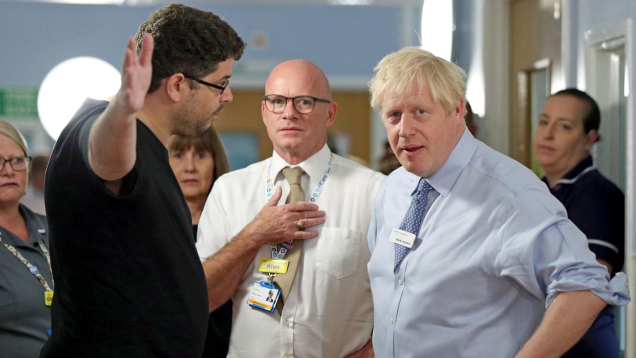 There S No Press Here Father Of Hospital Patient Confronts Boris Johnson Video Politics The Guardian
