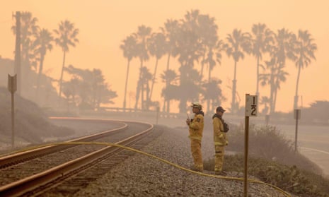 Firefighters in Ventura, California, an oceanside city in southern California where the wildfires hit hardest. 