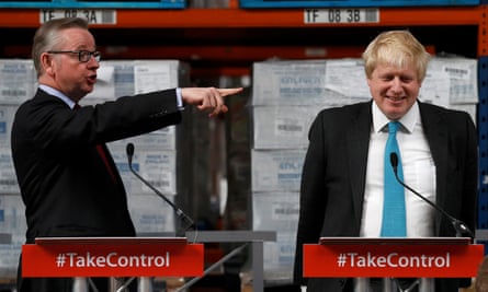Michael Gove, left, with Boris Johnson on Monday