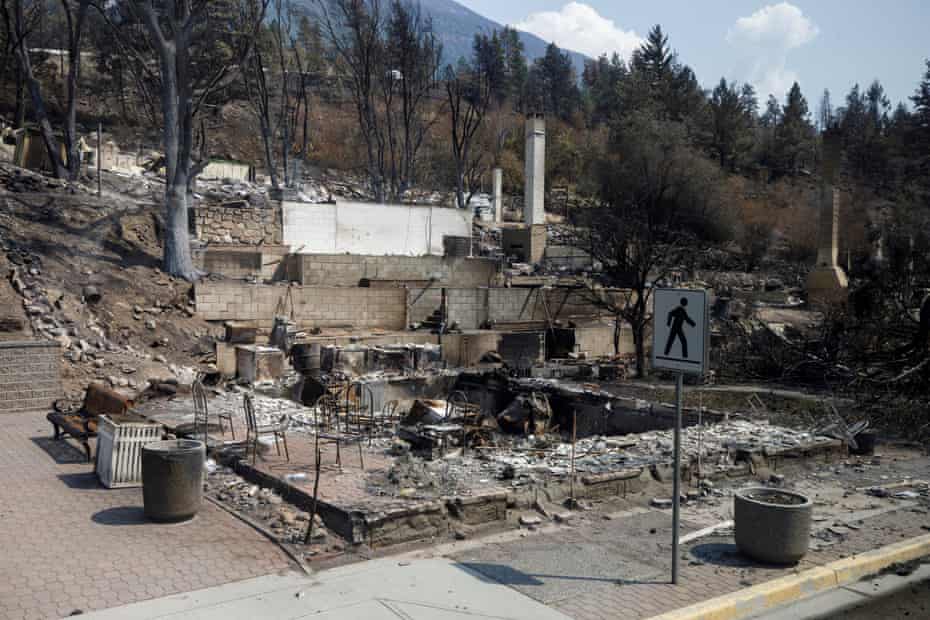 A burned out building in Lytton