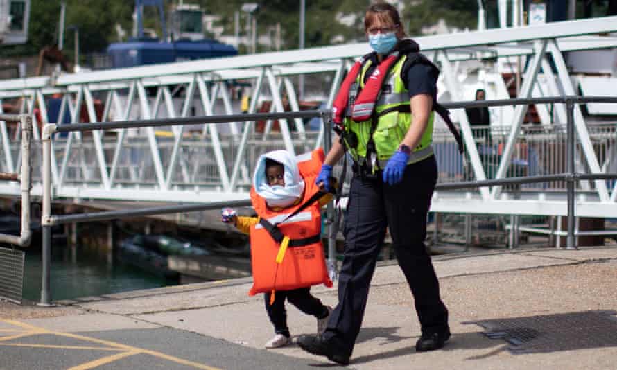 A child arrived in Dover after being picked up in the strait.