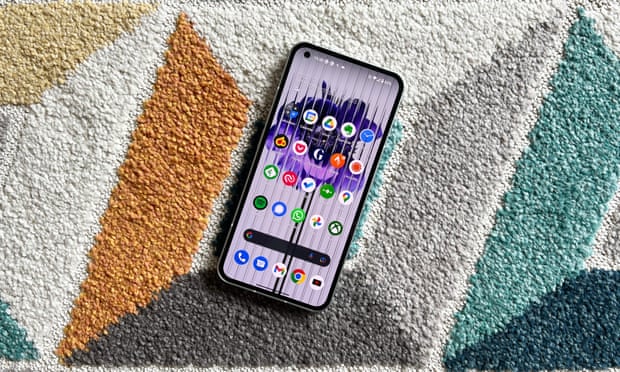 Nothing Phone 1 review pictured on a colourful rug