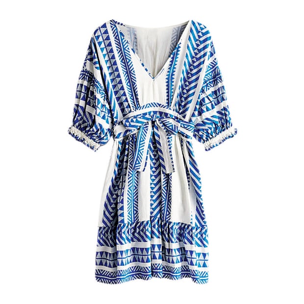 Blue and white Aztec print dress, £42