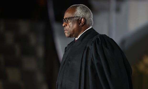 Clarence Thomas was the only supreme court justice to vote against releasing Mark Meadows’s digital communications, including texts from his wife Ginni, to the January 6 panel.
