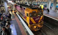 A V/Line train at Southern Cross station in Melbourne