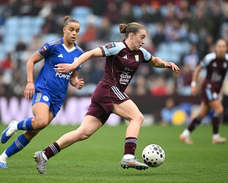 Lucia Kendall in action for Aston Villa, where she has impressed in midfield.