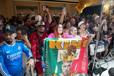 Fans in Las Vegas for Álvarez v Crawford, being marketed as a ‘once in a lifetime event’.