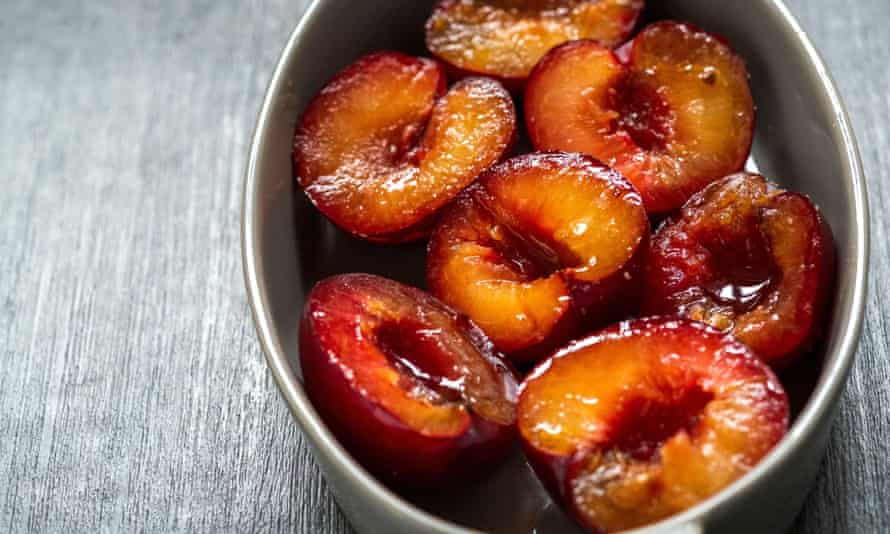 Winter ... roasted plums with sloe gin.