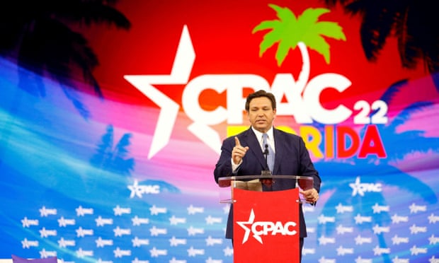Ron DeSantis speaks at the Conservative Political Action Conference (CPAC) in Orlando, Florida.