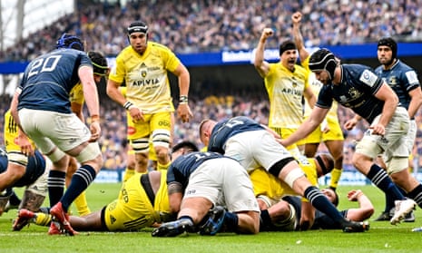 Georges-Henri Colombe goes over for LaRochelle’s third try against Leinster