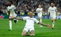 Joselu celebrates scoring Real Madrid’s second goal against Bayern Munich