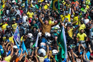 Belem, Brazil: Jair Bolsonaro greets supporters during a rally in Para state