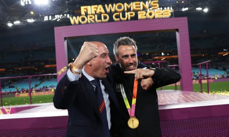 Luis Rubiales and Jorge Vilda celebrate Spain’s World Cup triumph