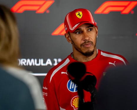 Lewis Hamilton speaks to the media before the Azerbaijan Grand Prix