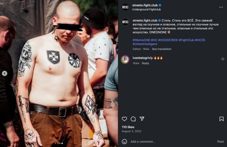 a screenshot of an Instagram post showing a man with tattoos