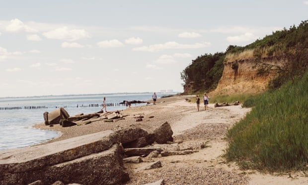 The crumbling cliffs often expose bones and fossils.